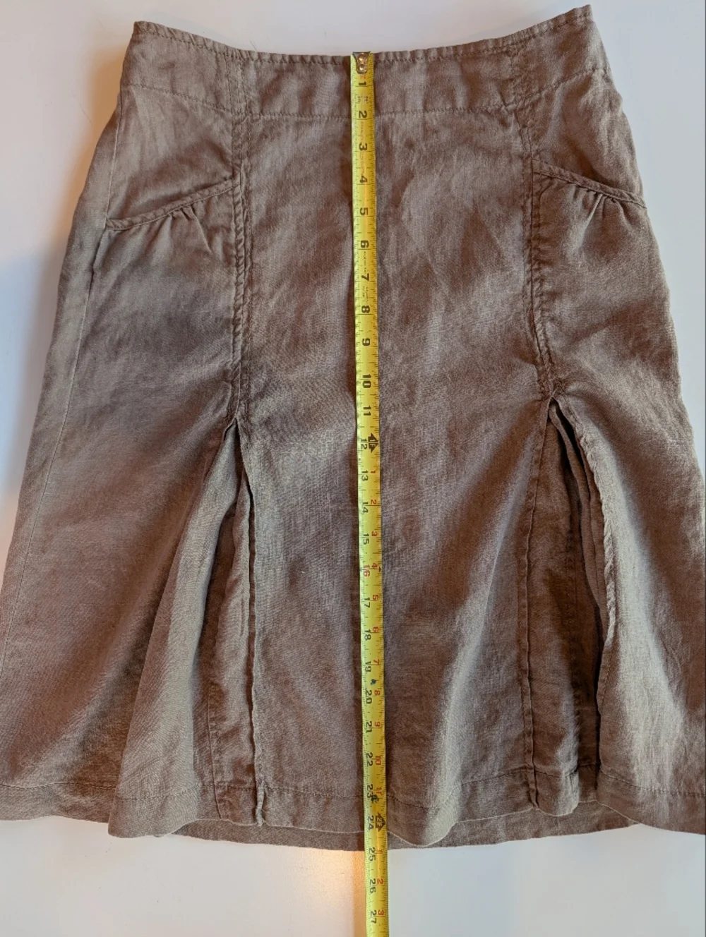 %100 Linen Y2K Vintage Skirt In Neutral Mushroom Brown Tan By Merona Size 4